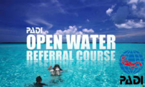 padi open water referral course on the costa blanca